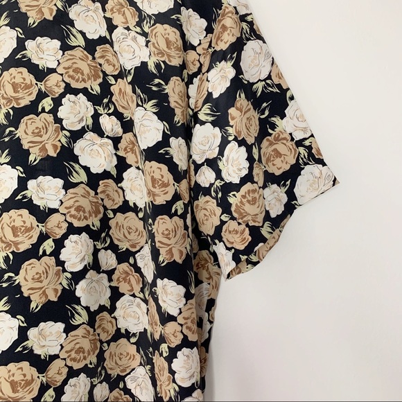 VINTAGE OSCAR DE LA RENTA ROSE PRINTED BLOUSE - Picture 3 of 4